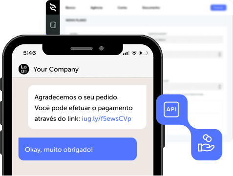 Compartilhe o link com o cliente em sua rede social, canal digital ou app de mensageria utilizado.