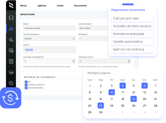 Plataforma com split de pagamentos seguro: vetores ilustrando checkout customizável e proteção antifraude em tempo real